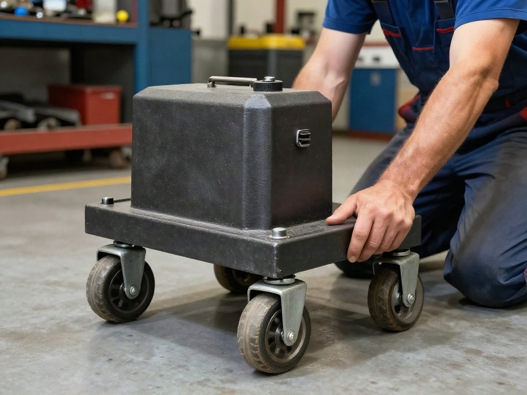 zwei Lenkrollen zwei Bockrollen